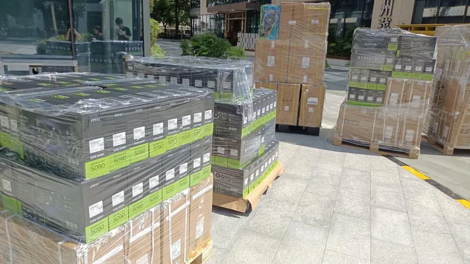 MSI Denies RTX 5090 Sales in China as Pallet Photo Exposes Grey Market and Warranty Risks