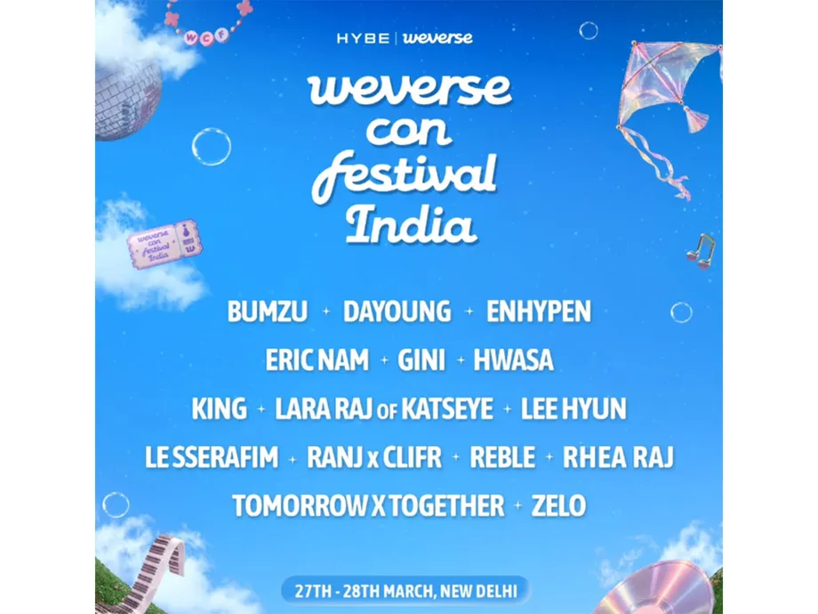 Weverse Con Festival India Names 15 Acts for March 2027 Debut in New Delhi