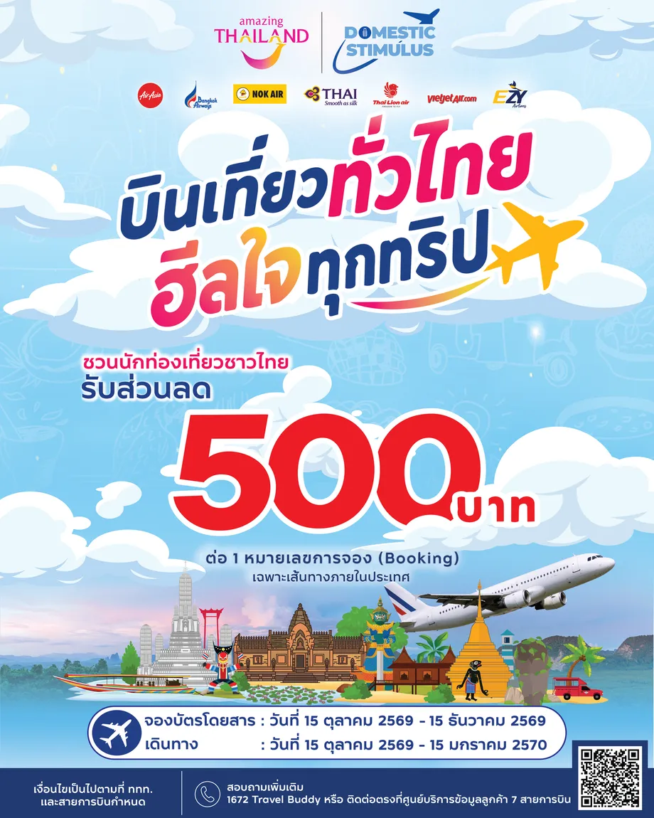 Thailand Offers 500 Baht Flight Discounts as Nearly Half of 99,000 Places Are Claimed