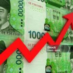 South Korean Won Money Investment Growth Chart Graph Stock Photo ...