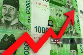 South Korean Won Money Investment Growth Chart Graph Stock Photo ...
