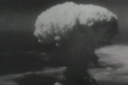 Hiroshima and Nagasaki devastated by atomic bombs in 1945