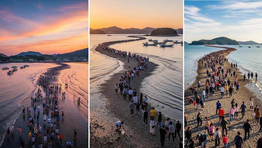 A Real-Life Miracle of Moses: South Korea's Sea Splits Twice a ...