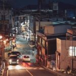 south korea, street, seoul, dusk, sunset, nature, city, landscape, film photography, alley