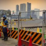 worker, construction site, caretaker, industrial zone, tokyo, japan, asia, construction site, car...