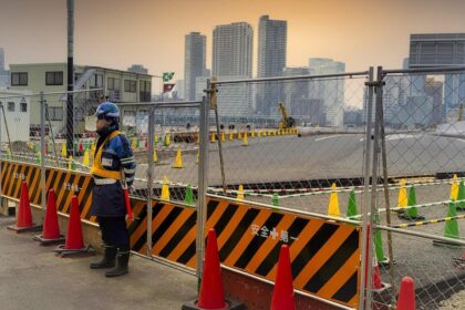 worker, construction site, caretaker, industrial zone, tokyo, japan, asia, construction site, car...