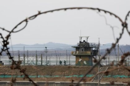 Korea 1966 Dmz Fence Barrier Dmz And Soldiers Hi Res Stock Photography